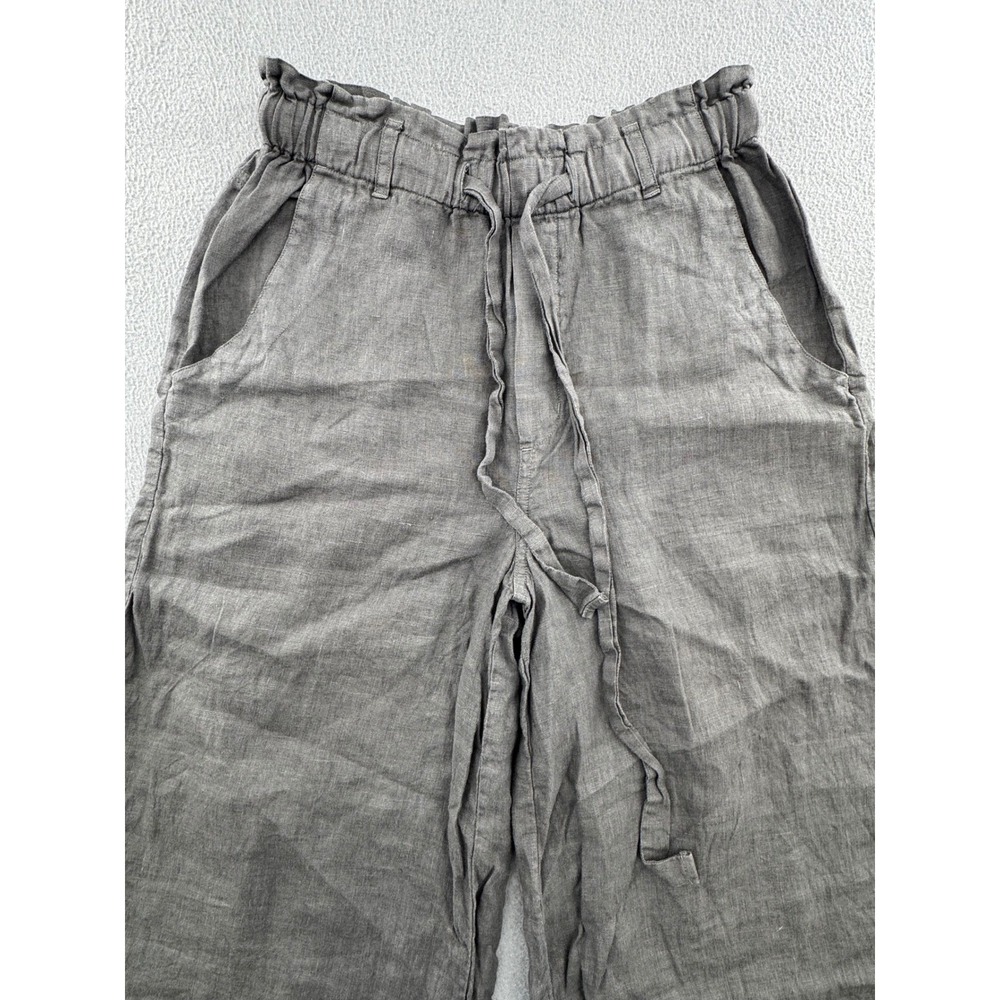 Cloth & Stone Wide Leg Linen Pants XS Gray Paperbag Coastal Grandma Boho Earthy - Picture 2 of 14
